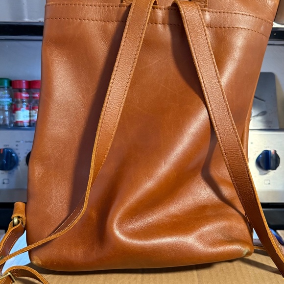 Portland Leather Laptop Backpack – Honey Full-Grain Leather Work Bag - Picture 5 of 5